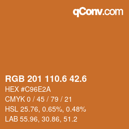 カラーコード: RGB 201 110.6 42.6 | qconv.com