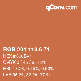 カラーコード: RGB 201 110.6 71 | qconv.com