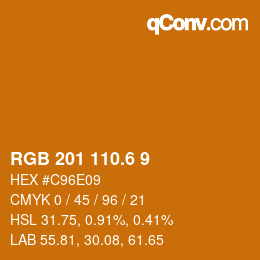 カラーコード: RGB 201 110.6 9 | qconv.com