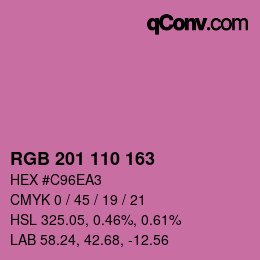 Color code: RGB 201 110 163 | qconv.com