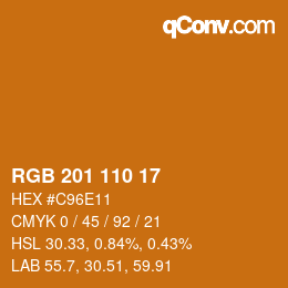 Color code: RGB 201 110 17 | qconv.com
