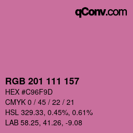 Color code: RGB 201 111 157 | qconv.com