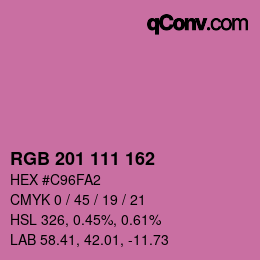 Color code: RGB 201 111 162 | qconv.com