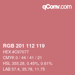 Color code: RGB 201 112 119 | qconv.com