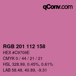 カラーコード: RGB 201 112 158 | qconv.com