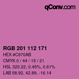 カラーコード: RGB 201 112 171 | qconv.com