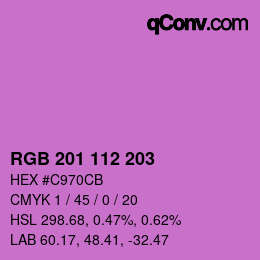 カラーコード: RGB 201 112 203 | qconv.com