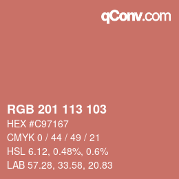 Color code: RGB 201 113 103 | qconv.com