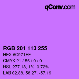 Color code: RGB 201 113 255 | qconv.com