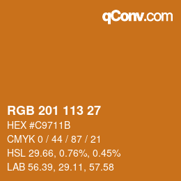 Color code: RGB 201 113 27 | qconv.com