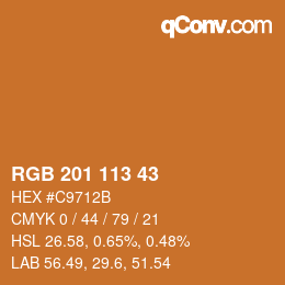 Color code: RGB 201 113 43 | qconv.com