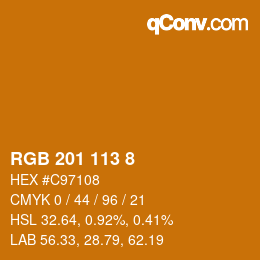 カラーコード: RGB 201 113 8 | qconv.com