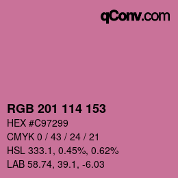 Color code: RGB 201 114 153 | qconv.com