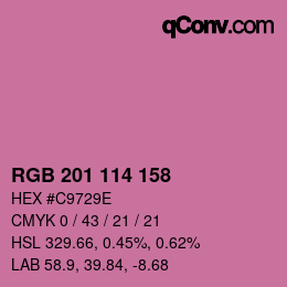 Color code: RGB 201 114 158 | qconv.com