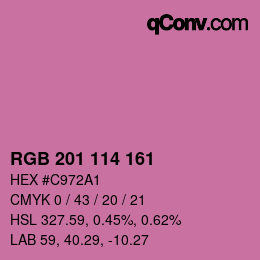 Color code: RGB 201 114 161 | qconv.com