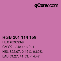 Color code: RGB 201 114 169 | qconv.com