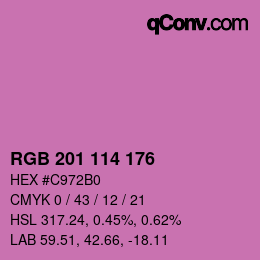 カラーコード: RGB 201 114 176 | qconv.com