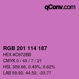 Color code: RGB 201 114 187 | qconv.com