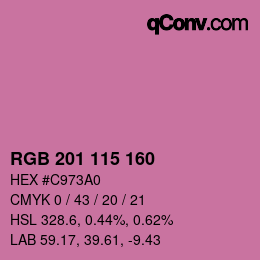 Color code: RGB 201 115 160 | qconv.com