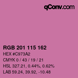 Color code: RGB 201 115 162 | qconv.com
