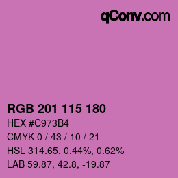 カラーコード: RGB 201 115 180 | qconv.com