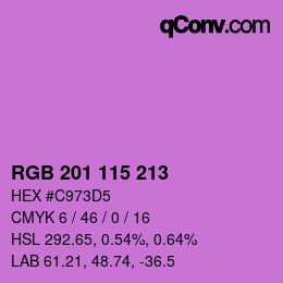 Color code: RGB 201 115 213 | qconv.com