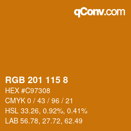 カラーコード: RGB 201 115 8 | qconv.com