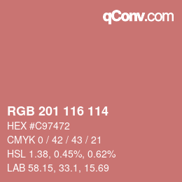 カラーコード: RGB 201 116 114 | qconv.com