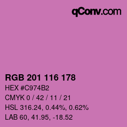 カラーコード: RGB 201 116 178 | qconv.com