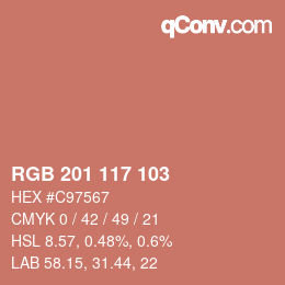 Color code: RGB 201 117 103 | qconv.com