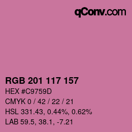 Color code: RGB 201 117 157 | qconv.com