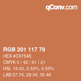 Color code: RGB 201 117 78 | qconv.com