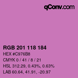 Color code: RGB 201 118 184 | qconv.com