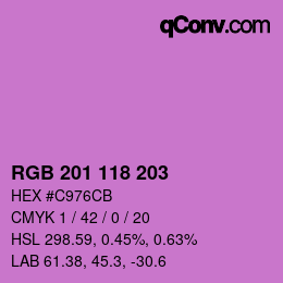 Color code: RGB 201 118 203 | qconv.com