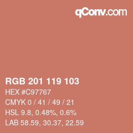 Color code: RGB 201 119 103 | qconv.com