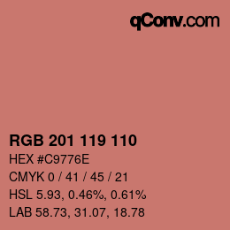 カラーコード: RGB 201 119 110 | qconv.com