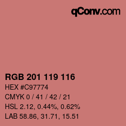 Color code: RGB 201 119 116 | qconv.com