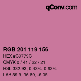 Color code: RGB 201 119 156 | qconv.com