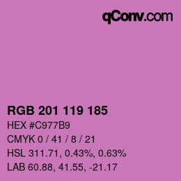 カラーコード: RGB 201 119 185 | qconv.com