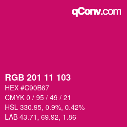 カラーコード: RGB 201 11 103 | qconv.com