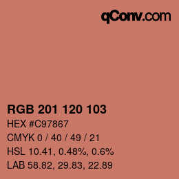 Color code: RGB 201 120 103 | qconv.com
