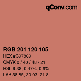 Color code: RGB 201 120 105 | qconv.com