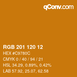 カラーコード: RGB 201 120 12 | qconv.com