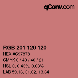 Farbcode: RGB 201 120 120 | qconv.com