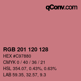 カラーコード: RGB 201 120 128 | qconv.com