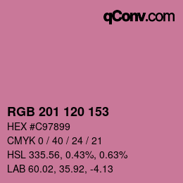 Color code: RGB 201 120 153 | qconv.com