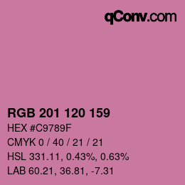 颜色代码: RGB 201 120 159 | qconv.com