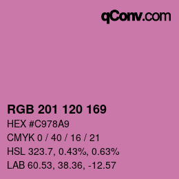 颜色代码: RGB 201 120 169 | qconv.com