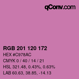 カラーコード: RGB 201 120 172 | qconv.com