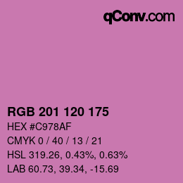 颜色代码: RGB 201 120 175 | qconv.com